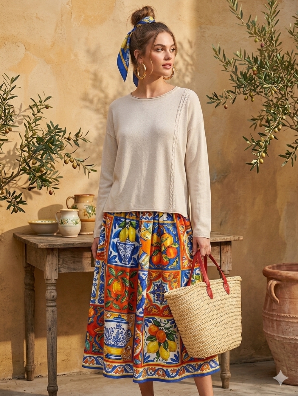 Final Touch Cream Knit Sweater NWOT - Whipstitch Minimalist Capri Boho Med